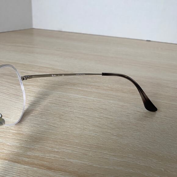 Ray-Ban RB6589 2501 Silver Pilot Eyeglasses Metal Frame 56-15-140 Excellent Cond - Picture 7 of 8